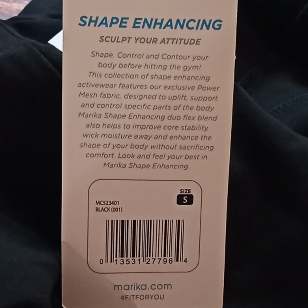 MARIKA CARRIE BUTT BOOSTER CAPRI LEGGINGS. Core Fit. Black. NWT. Small. - Picture 8 of 10